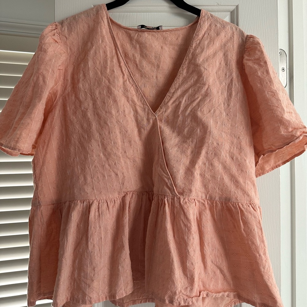MADEWELL Coral Peplum Top